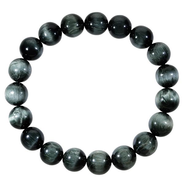 グリーン キャッツアイルチルクォーツ ブレスレット 10.7mm 19cm