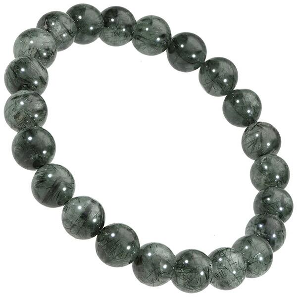 グリーンルチル ブレスレット 8.5mm 17.5cm メンズM レディースL