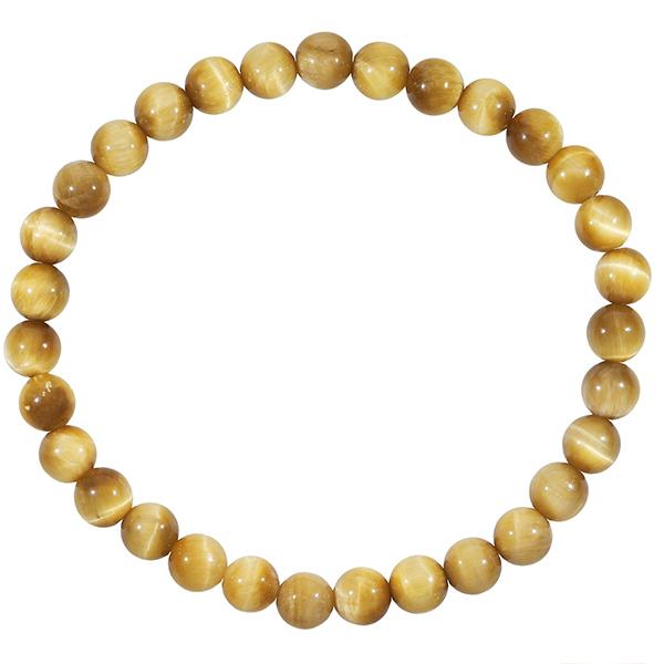 ゴールデンタイガーアイ ブレスレット 細身 6mm 16.5-17.5cm 黄金虎目