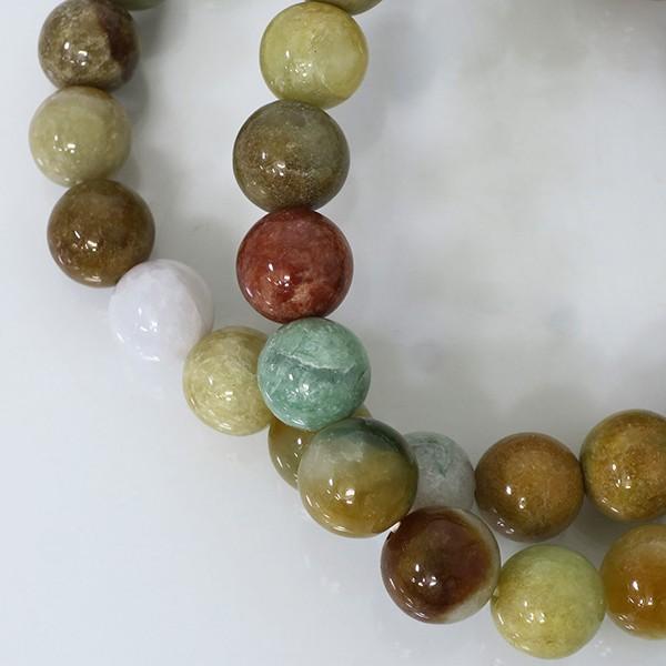 本翡翠 ブレスレット ミックス 8.5mm-9.5mm 18cm 天然石