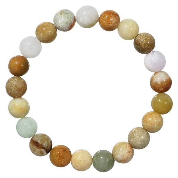 本翡翠 ブレスレット ミックス 8.5mm-9.5mm 18cm 天然石