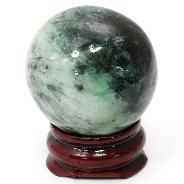 本翡翠 丸玉 翡翠 穴なし 置き玉 約35mm お守り 天然石 パワーストーン