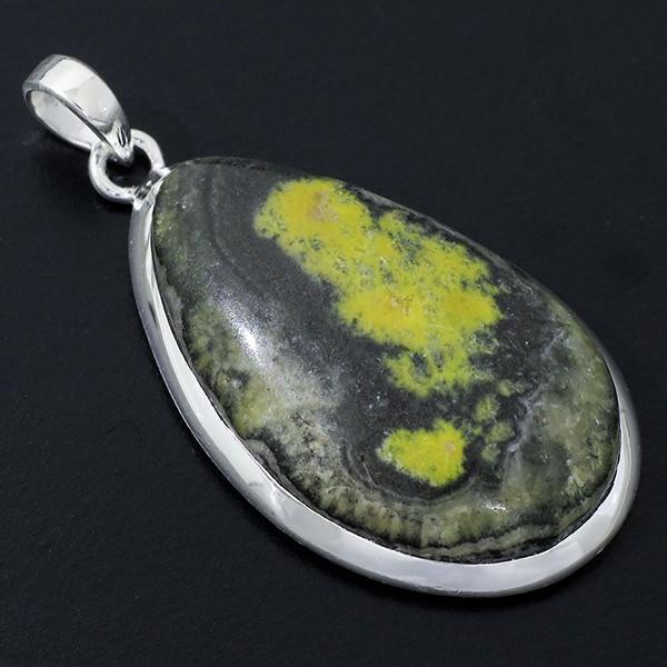 バンブルビージャスパー ペンダントトップ シルバー 雫 天然石
