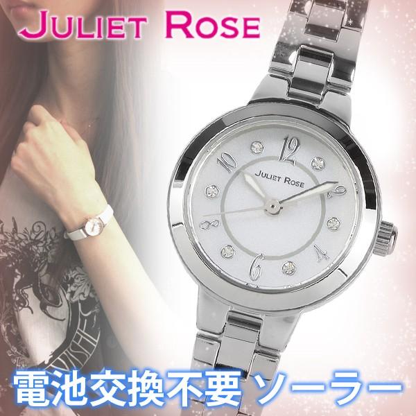 JULIET ROSE JUL-404シリーズ Ciel シエル シルバー×シルバー ウォッチ ソーラー充電 電池交換不要 天然ダイヤモンド ステンレスバンド｜ginnokura