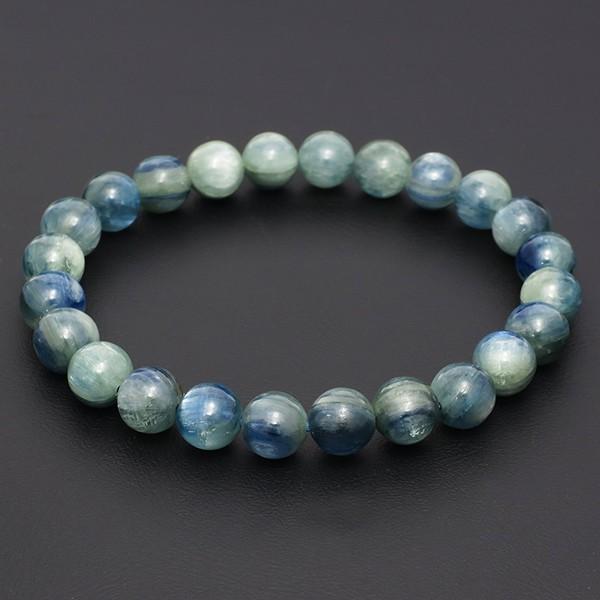 カイヤナイト ブレスレット グリーンブルー 7mm 16cm カヤナイト S