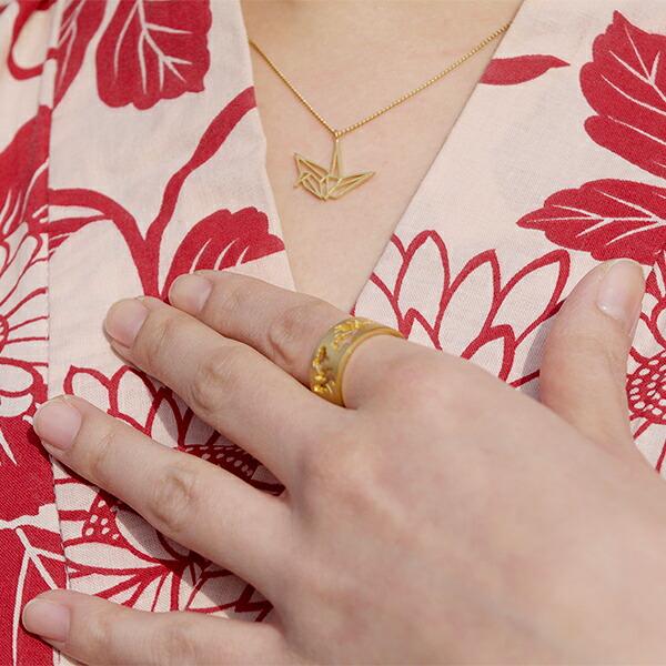 KANAME 選べる2カラー 折り鶴 透かし ネックレス シルバー925