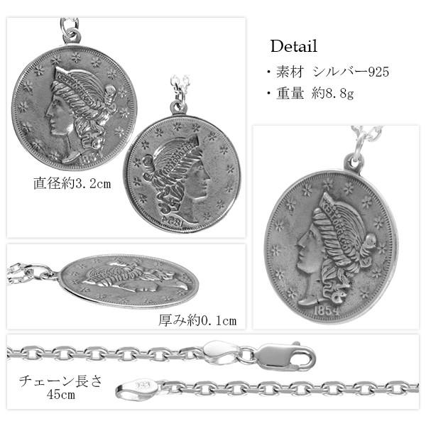 コイン ネックレス メンズ 銀貨 ペンダント 外国 アメリカン アメリア 