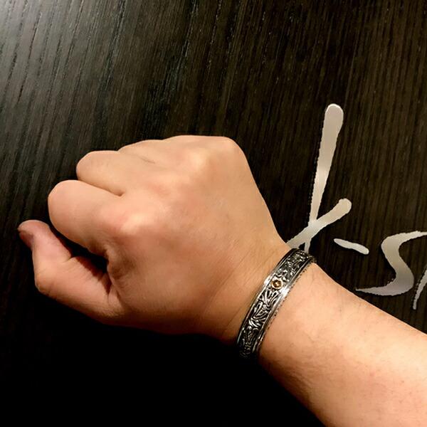 K-SMITH 唐草 ブラウンダイヤモンド バングル シルバー K-SMITH 唐草 ブラウンダイヤモンド バングル シルバー