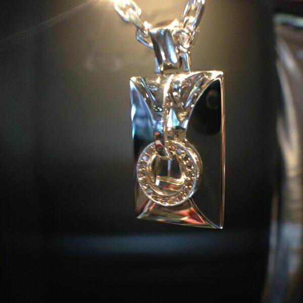 K-SMITH 鏡面仕上げ 前面ホワイトダイヤ ポリッシュ ネックレス