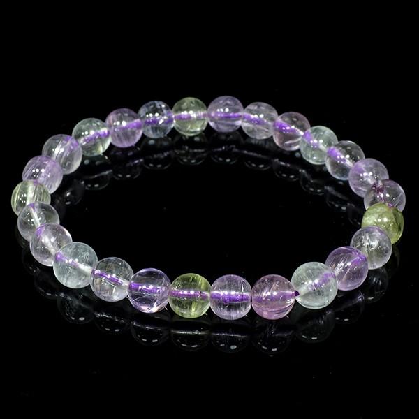 クンツァイト マルチカラー ブレスレット 7.5mm 18cm メンズM 