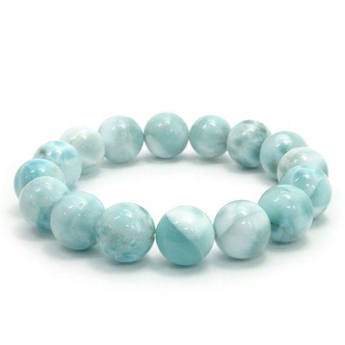 ラリマー　ブレスレット　　　12㎜玉 ラリマー ブレスレット 12.5mm 18cm 天然石 パワーストーン 人気