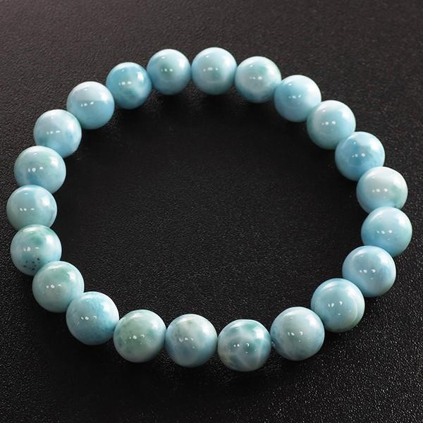 ラリマー ブレスレット 天然石 パワーストーン　8mm ラリマー ブレスレット 8.7mm 18cm メンズM レディースLサイズ 天然石