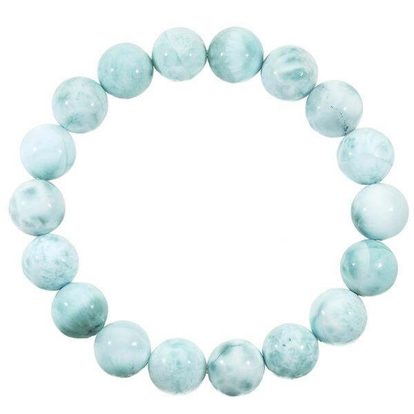 ラリマー ブレスレット 10.8mm 17.5cm メンズM レディースL サイズ