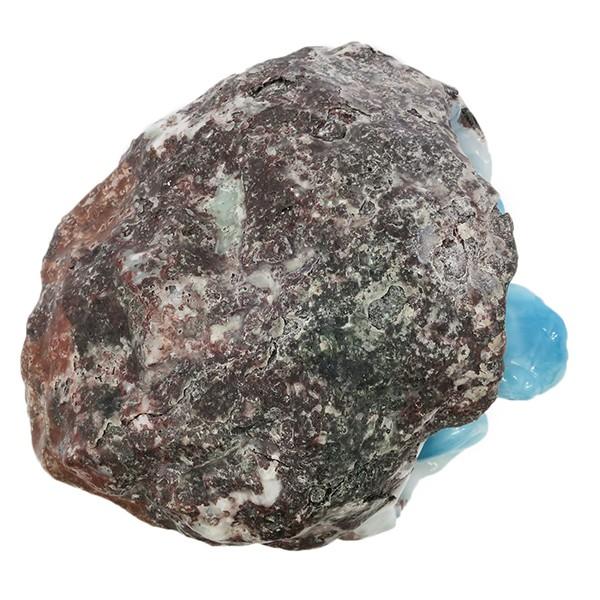 ラリマー 原石 亀 カメ 彫刻 876g 天然石 パワーストーン