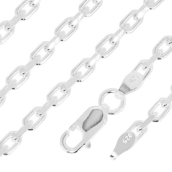 シルバーチェーン ネックレス チェーン あずきチェーン 2面カット 幅約