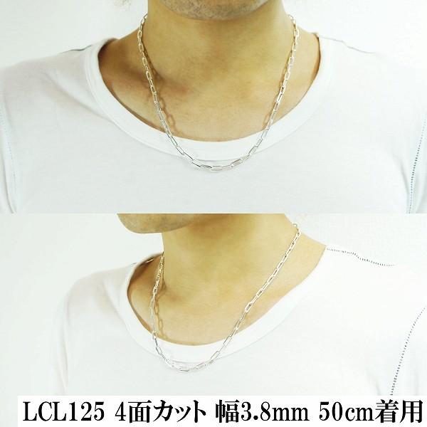 シルバーチェーン 925 ネックレスチェーンのみ 長あずき 4面カット 60cm 幅約3.8mm メンズ レディース 人気 シルバー925 おしゃれ プレゼント 爆買の画像
