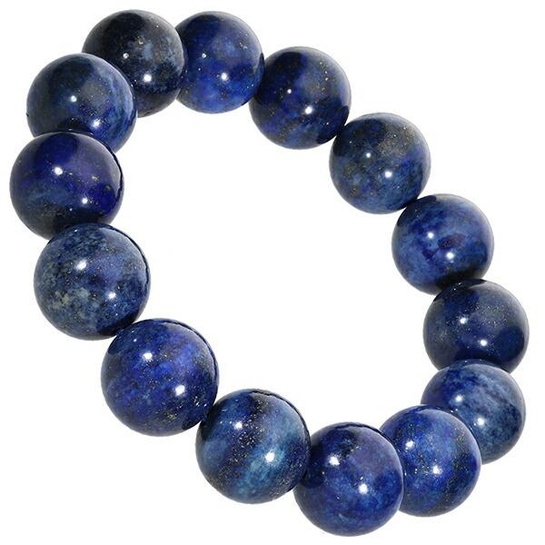 ラピスラズリ ブレスレット 16mm 17.5~19.5cm M~LL サイズ 大玉 誕生石