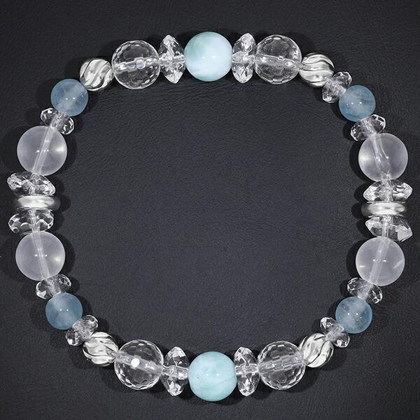 ラリマー　8mm　天然石　ブレスレット 高品質]ラリマーブレスレット（約8mm玉） - 埼玉県吉川市の