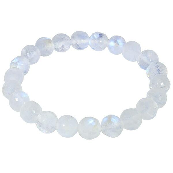 ブルームーンストーン カット ブレスレット 9mm 18cm メンズM