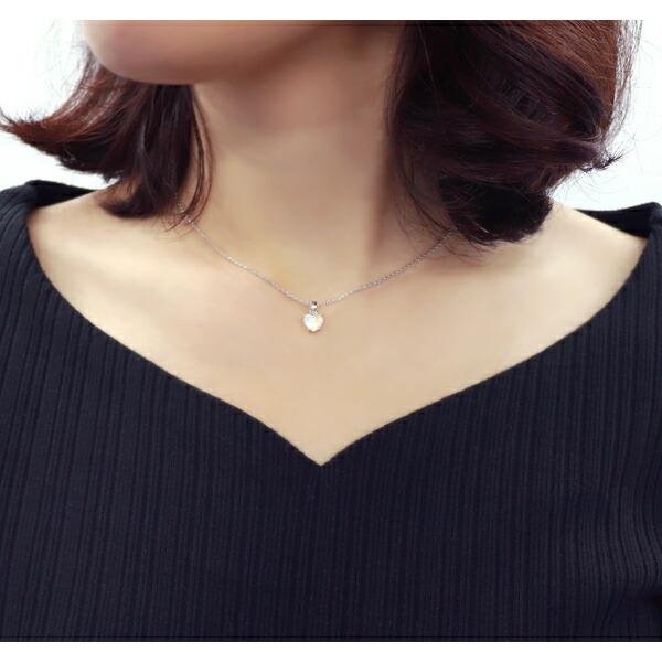 天然石 レインボームーンストーン ネックレス ハート レディース  