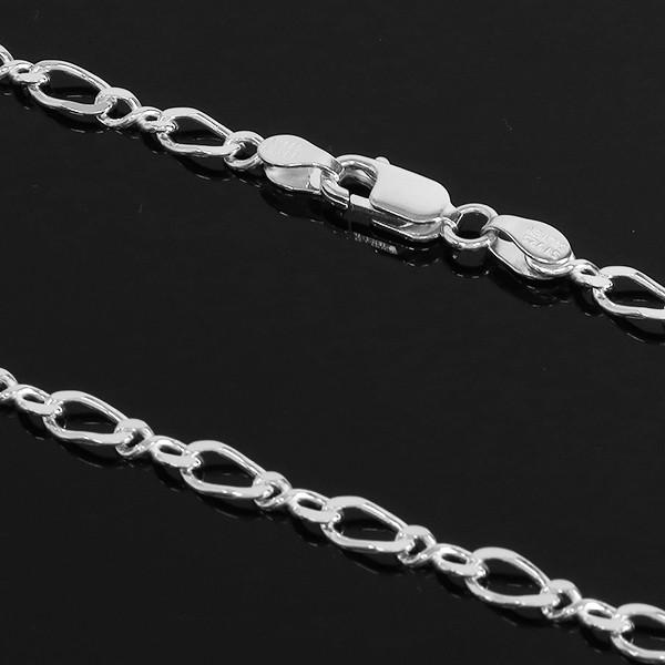 シルバーチェーン 925 ネックレスチェーンのみ 8の字フィガロ 80cm 幅