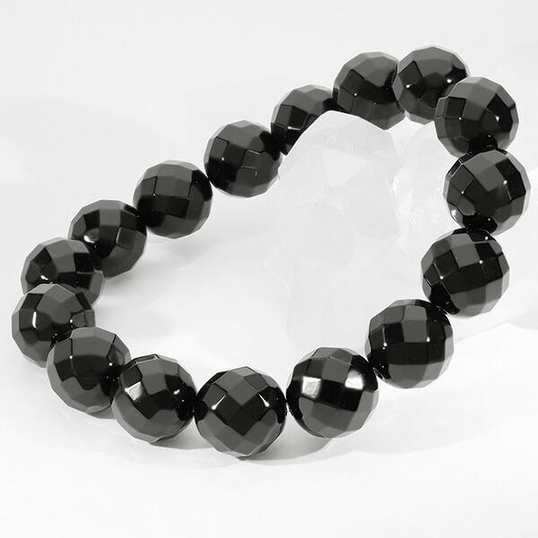 オニキス カット ブレスレット 12mm 17.5cm〜19.5cm M〜LL サイズ