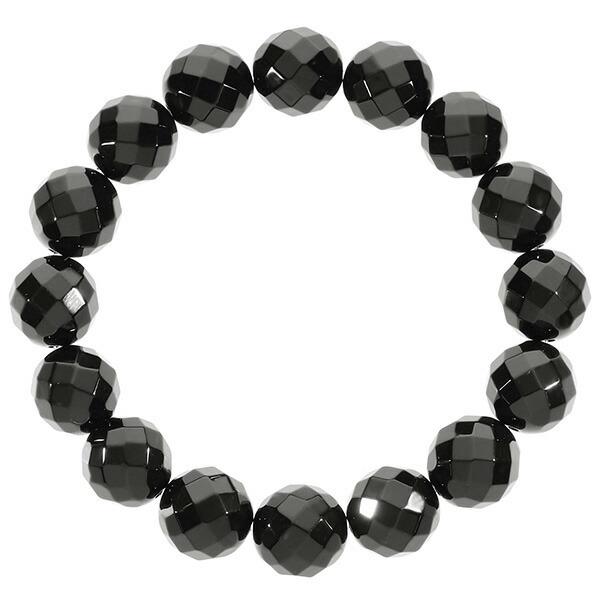 オニキス カット ブレスレット 12mm 17.5cm〜19.5cm M〜LL サイズ