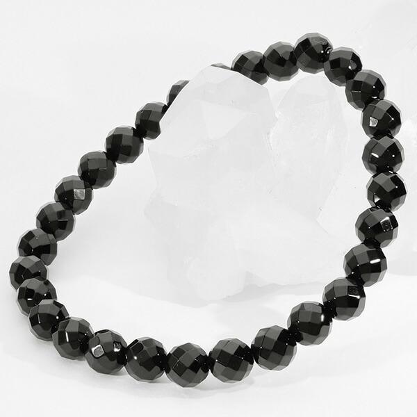 オニキス カット ブレスレット 6mm 16.5〜17.5cm S〜L サイズ