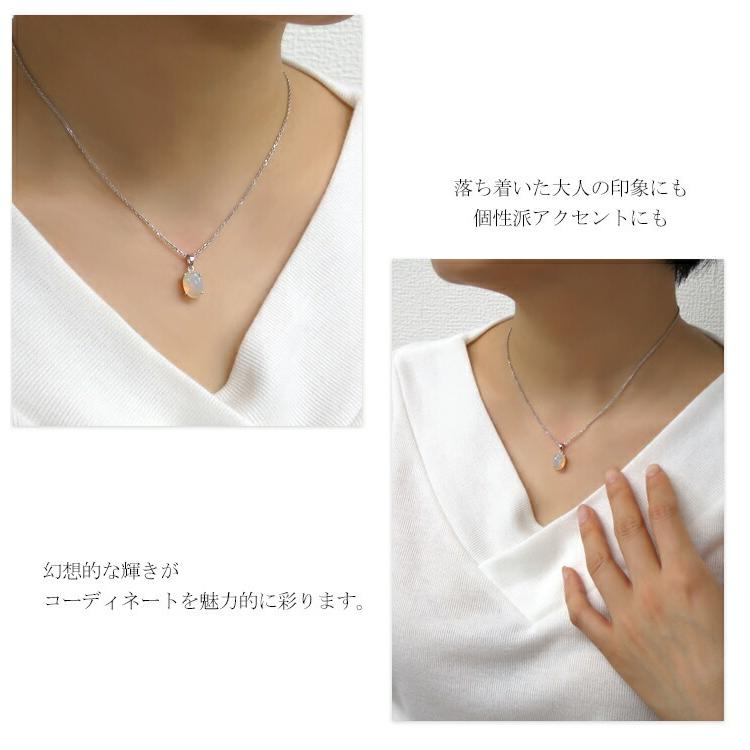天然 プレシャスオパール オーバル ネックレス シルバー925 シルバー