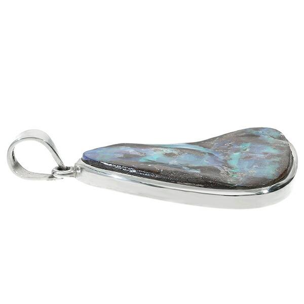 ボルダーオパール 原石 シルバー ペンダントトップ 10月 誕生石