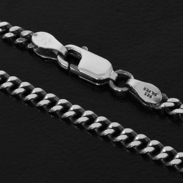 シルバーチェーン ネックレスチェーンのみ 燻し 黒 喜平 キヘイ 60cm 幅約2.8mm メンズ 人気 シルバー925 おしゃれ プレゼント 爆買の画像