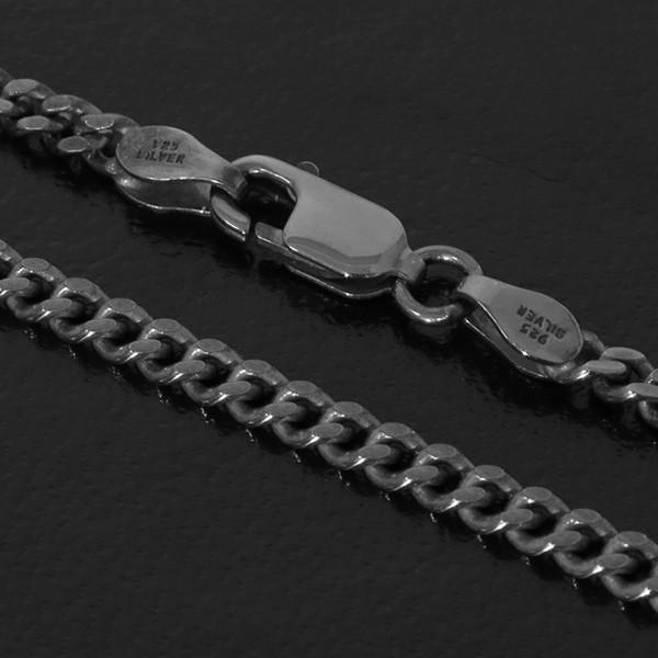 シルバーチェーン ネックレスチェーンのみ 燻し 黒 喜平 キヘイ 60cm 幅約2.8mm メンズ 人気 シルバー925 おしゃれ プレゼント 爆買の画像