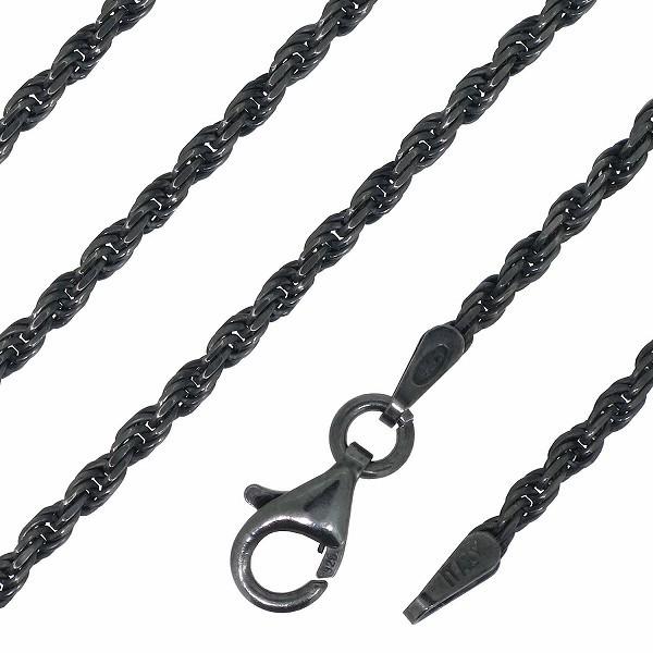 シルバーチェーン ネックレス チェーン いぶし カットフレンチロープ 幅約1.8mm 50cm 銀の蔵 銀 ハード フレンチロープ ロープ 輪 縄 爆買の画像