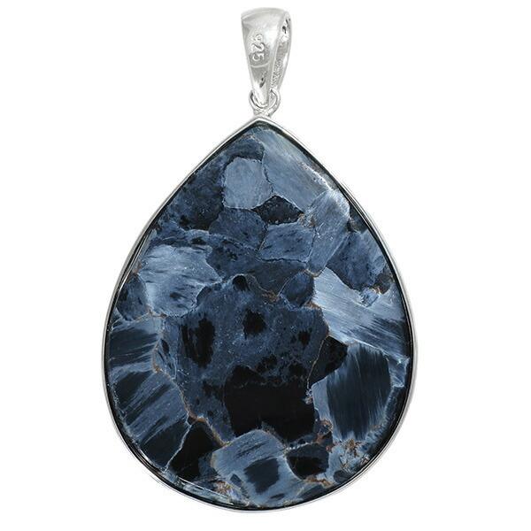 ピーターサイト ペンダントトップ ブルー シルバー 雫 天然石
