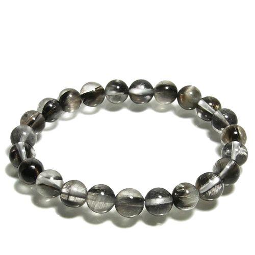 プラチナルチルクォーツ ブレスレット 7.7mm 17cm レディースM 針水晶  