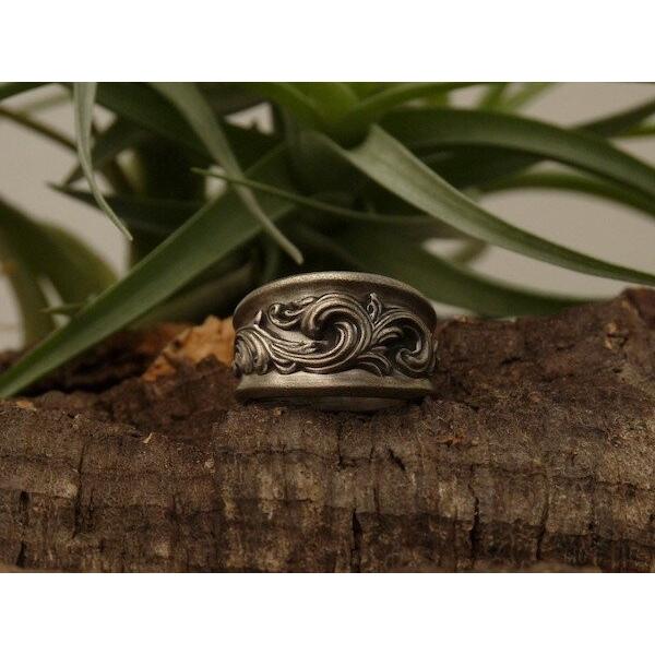 メンズ　リング リング 指輪 メンズ カーブ デザイン シルバー925 [ BLACK Label