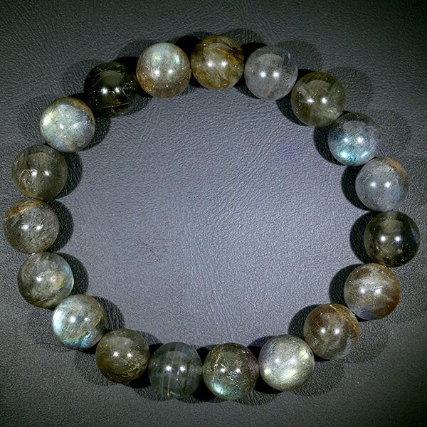 ラブラドライト ブレスレット 10mm 17.5cm メンズM レディースL サイズ