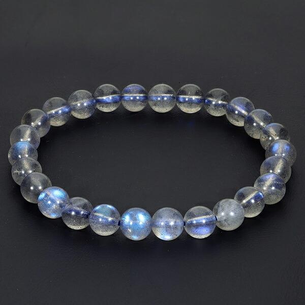 最高品質 ブルー ラブラドライト ブレスレット 7mm 17cm レディースM