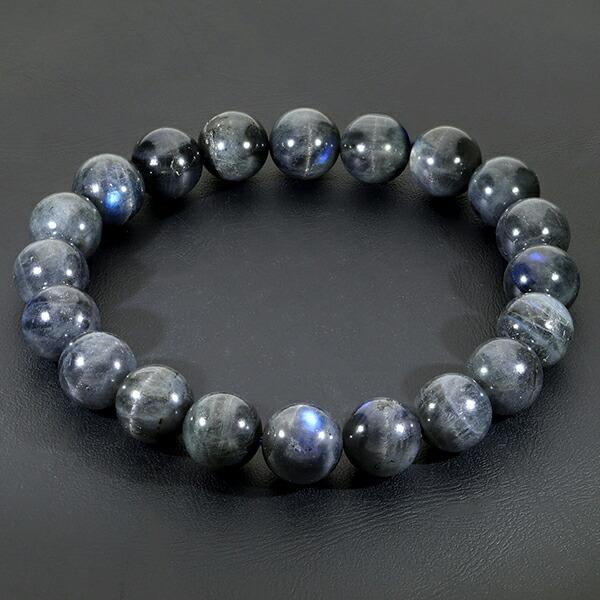 ブラックラブラドライト ブレスレット 10.2mm 18.5cm メンズL 