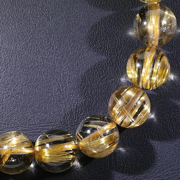 ゴールドルチルクォーツ ブレスレット 最高級 10A グレード 9.5mm 18cm