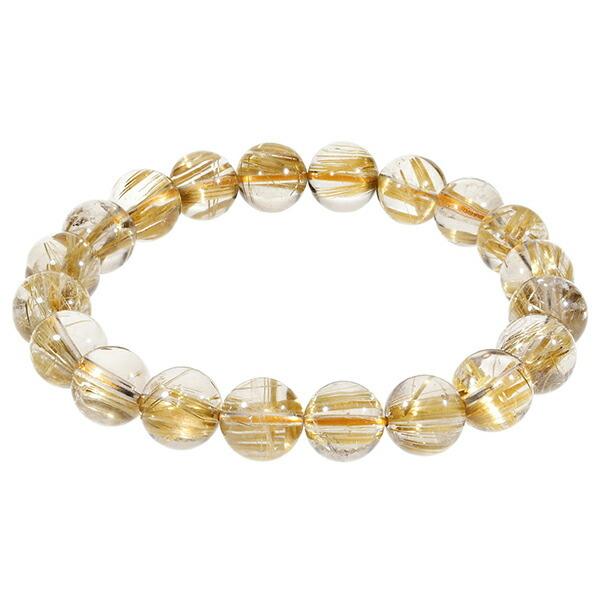 ゴールドルチルクォーツ ブレスレット 最高級 10A グレード 9.5mm 18cm