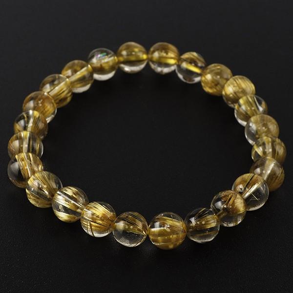 金針 ルチルクォーツ ブレスレット タイチンルチルクォーツ 8.5mm 19.5