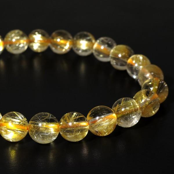 金針ルチルクォーツ ブレスレット ルチルクォーツ 7.4mm 17cm 7A級