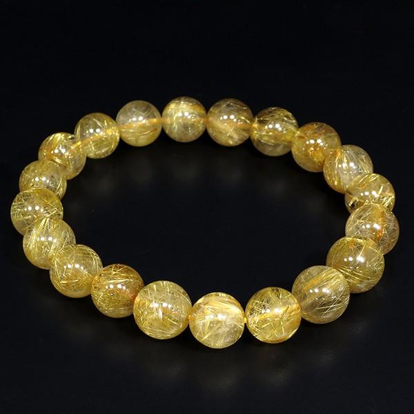 金針ルチルクォーツ ブレスレット ルチルクォーツ 9.8mm 18.5cm