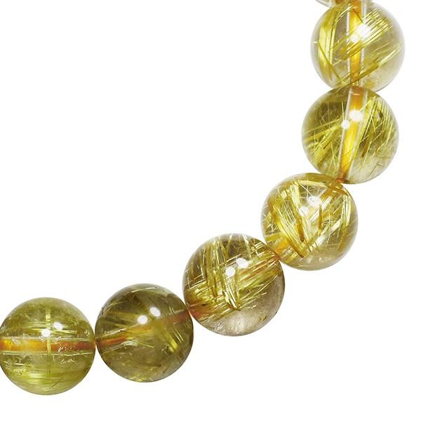 金針ルチルクォーツ ブレスレット 10mm 17.5cm M L サイズ 天然石