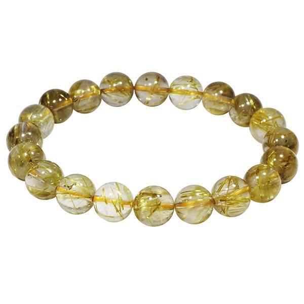 金針ルチルクォーツ 5A+ グレード ブレスレット 10mm 18.5cm L サイズ