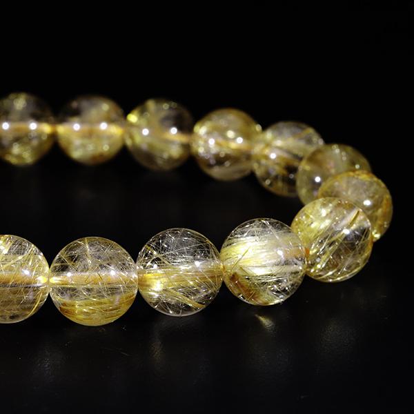 ゴールドルチルクォーツ ブレスレット 6A グレード 9.5mm 18cm ゴールドルチルクォーツ ブレスレット 6A グレード 9.5mm 18cm