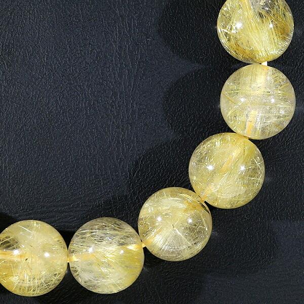 天然ゴールデンルチルクォーツ ブレスレット 12mm ゴールドルチルクォーツ ブレスレット 12mm 18cm メンズM