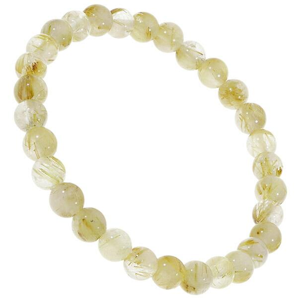 天然石　ゴールデンルチルクォーツ　ブレスレット 楽天市場】ゴールドルチルクォーツ ブレスレット 12.5mm 19cm