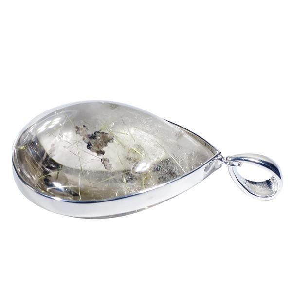 金針水晶ペンダントトップ 金針ルチルクォーツ ペンダントトップ シルバー 天然石 金針